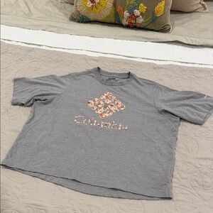 Columbia Gray Tee with Pink Camo Logo